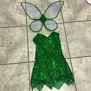 Adult Hand made Tinkerbell costume with wings. Brand new